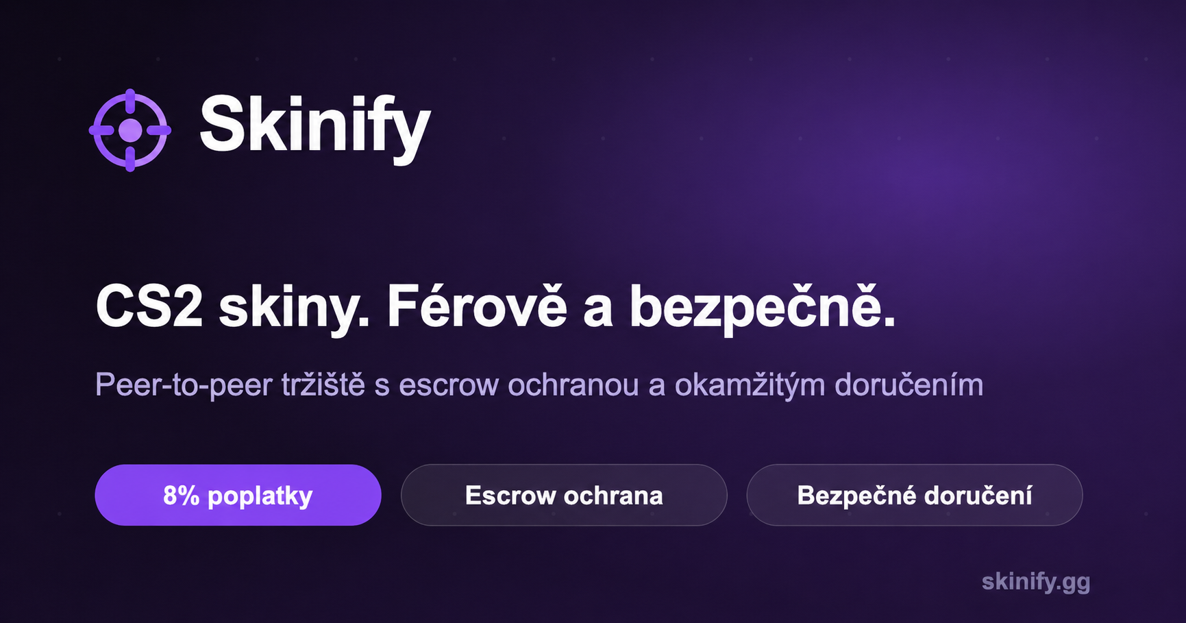 Skinify — CS2 Marketplace · 0% Buyer Fees · Escrow